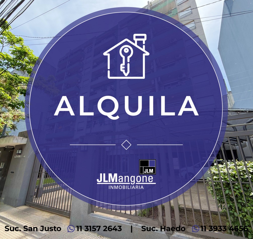 Departamento 2 ambientes con balcon corrido