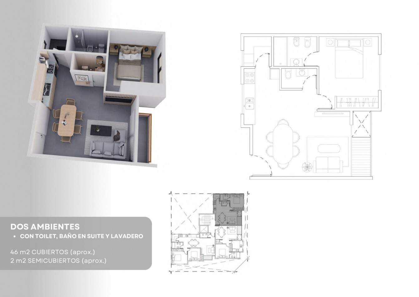 Departamentos 2 y 3 ambientes a estrenar