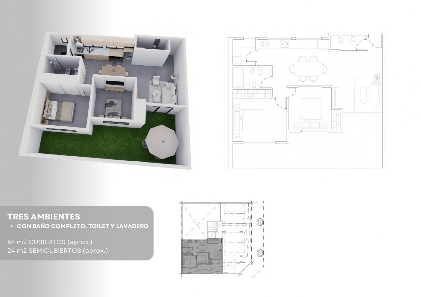 Departamentos 2 y 3 ambientes a estrenar